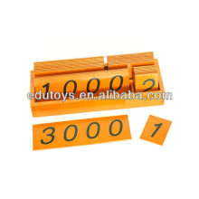 Montessori Large Wooden Number Cards With Box (1-3000)